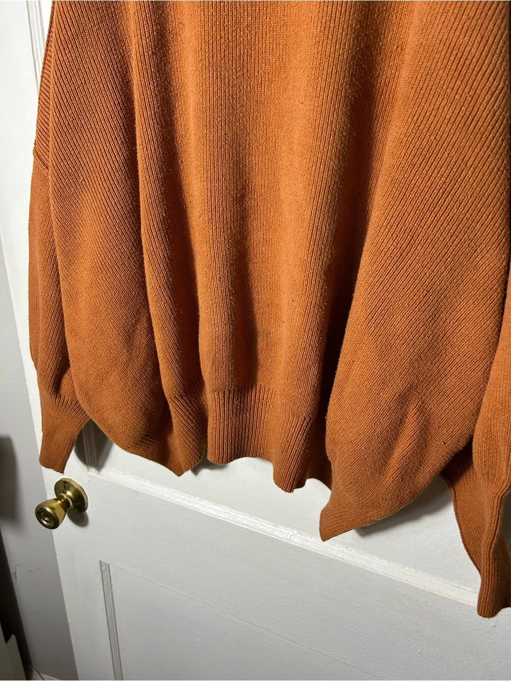 Free people orange brown easy street slouchy oversized sweater womens L